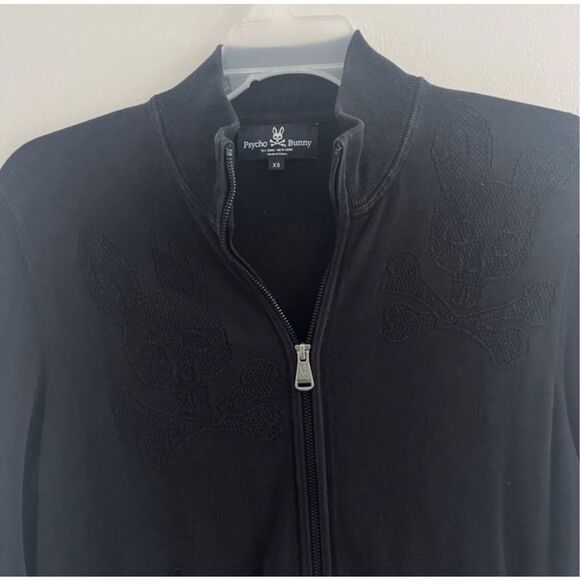 Psycho Bunny Cardigan Men 100% cotton Logo long sleeve full zip Small - Picture 3 of 14